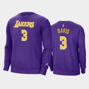 Men's Anthony Davis #3 Los Angeles Lakers Purple Jordan Brand Fleece Crew Statement Sweatshirts 379477-919