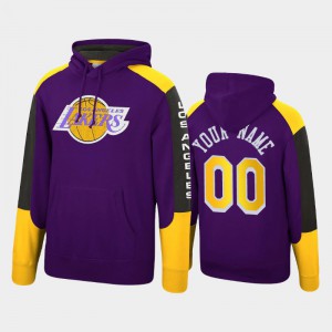 Mens #00 Custom Fleece Hardwood Classics Purple Fusion Los Angeles Lakers Hoodie 695554-996