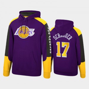 Mens Dennis Schroder #17 Purple Los Angeles Lakers Fleece Hardwood Classics Fusion Hoodies 216311-946