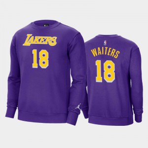Men Dion Waiters #18 Jordan Brand Fleece Crew Los Angeles Lakers Statement Purple Sweatshirt 211243-765