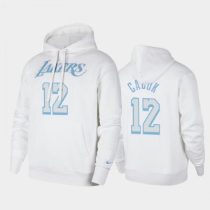 Mens Devontae Cacok #12 2020-21 Pullover Los Angeles Lakers White City Hoodie 215622-370