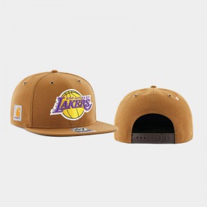 Men Los Angeles Lakers Carhartt X 47 Brand Captain Khaki Hat 282405-189