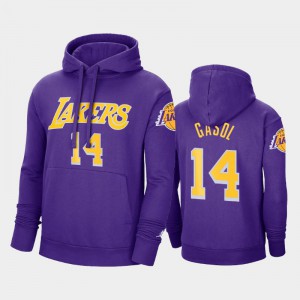 Men Marc Gasol #14 Purple 2020-21 Jordan Brand Statement Los Angeles Lakers Hoodie 694181-337