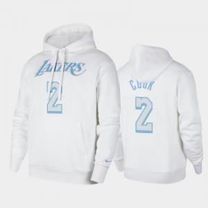 Mens Quinn Cook #2 White City 2020-21 Pullover Los Angeles Lakers Hoodie 247025-812