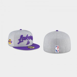 Men's Los Angeles Lakers Heather Gray 2020 NBA Draft OTC 59FIFTY Fitted Hat 903929-833