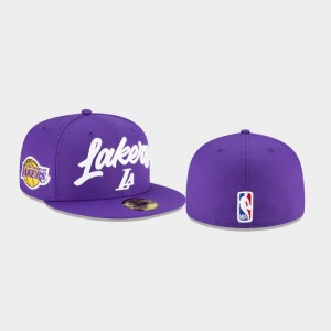 Men 2020 NBA Draft Los Angeles Lakers Purple OTC 59FIFTY Fitted Hat 146301-310