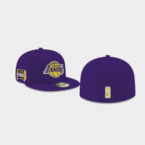 Men's Purple Side Patch 59FIFTY Fitted 2020 NBA Finals Bound Los Angeles Lakers Hats 470059-376