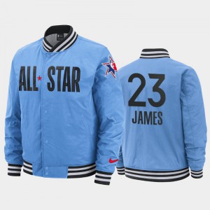 Men's LeBron James #23 Courtside Full-Snap 2020 NBA All-Star Game Blue Los Angeles Lakers Jackets 621624-145