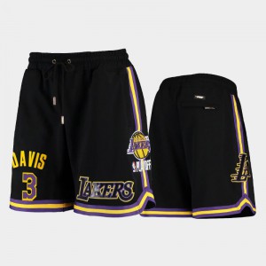 Men's Anthony Davis #3 Black Pro Standard Los Angeles Lakers Player Basketball Shorts 301363-706