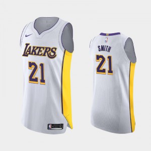Mens J.R. Smith #21 Association White Los Angeles Lakers Authentic Jerseys 374430-941