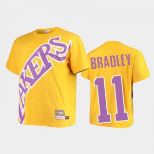 Men Avery Bradley #11 Big Face Hardwood Classics Gold Los Angeles Lakers T-Shirts 220497-749