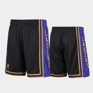 Mens Hardwood Classics Basketball Reload Black Los Angeles Lakers Shorts 301419-484