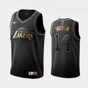 Men's Brandon Ingram #14 Black Los Angeles Lakers Golden Logo Golden Edition Jersey 703658-402