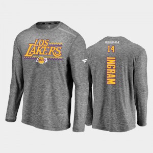 Men Brandon Ingram Noches Ene-Be-A Authentic Shooting Long Sleeve Los Angeles Lakers Charcoal T-Shirts 708287-153