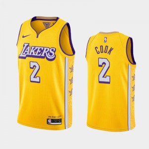 Men's Quinn Cook #2 Gold 2019-20 City Los Angeles Lakers Jerseys 528354-396