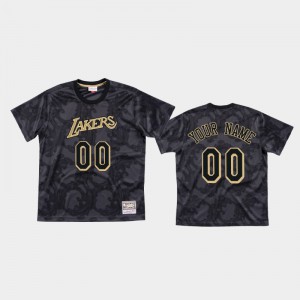 Men's #00 Custom Mesh Black Toile Black Los Angeles Lakers T-Shirt 224420-389
