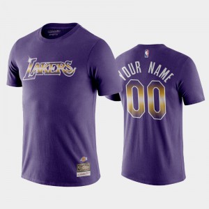 Men's #00 Airbrush Los Angeles Lakers Purple Custom T-Shirts 613668-742