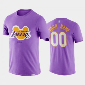 Mens #00 Purple Disney X NBA Logo Los Angeles Lakers Custom Resuming Season T-Shirt 812462-848