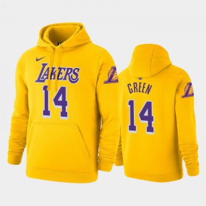 Mens Danny Green #14 Icon Los Angeles Lakers 2019-20 Pullover Name & Number Gold Hoodies 947899-749