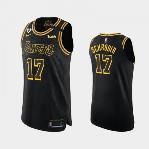 Men's Dennis Schroder City Honor Kobe and Gianna Authentic Los Angeles Lakers Black Jersey 540299-575