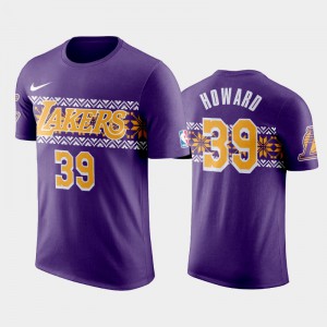 Men Dwight Howard #39 Purple Ugly Christmas Holiday Los Angeles Lakers T-Shirt 376906-263