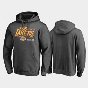 Men Heather Gray Los Angeles Lakers Pullover Noche Latina Hoodie 876592-780