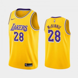 Men Alfonzo McKinnie #28 Los Angeles Lakers Icon Yellow 2020-21 Jerseys 394143-870