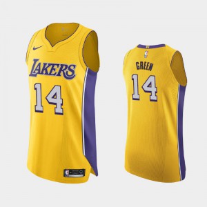 Men Danny Green #14 Yellow Los Angeles Lakers Authentic Icon Jersey 987683-880