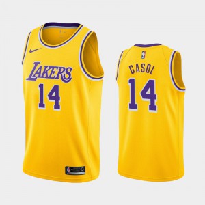Men Marc Gasol #14 Los Angeles Lakers 2020-21 Icon Yellow Jerseys 812375-843