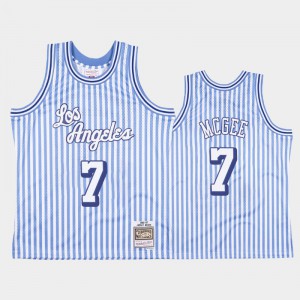 Mens JaVale McGee #7 Blue Striped Los Angeles Lakers Jersey 874212-851