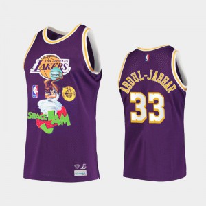 Men Kareem Abdul-Jabbar #33 Purple Diamond Supply Co. x Space Jam x NBA Los Angeles Lakers Limited Jersey 984843-467