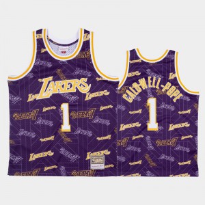Men Kentavious Caldwell-Pope #1 Los Angeles Lakers Hardwood Classics Purple Tear Up Pack Jerseys 749055-452