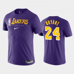 Men's Kobe Bryant #24 Purple Essential Practice Performance Los Angeles Lakers T-Shirt 999243-822