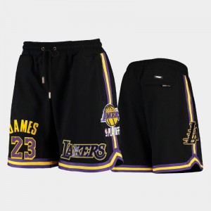 Mens LeBron James #23 Player Basketball Los Angeles Lakers Black Pro Standard Shorts 408732-406