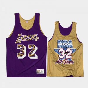 Men Magic Johnson #32 Los Angeles Lakers Purple All-Star 1992-93 Reversible Mesh Tank Top 470862-665
