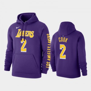 Men Quinn Cook #2 2019-20 Pullover Statement Purple Los Angeles Lakers Hoodies 240905-236