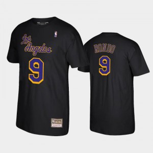 Men's Rajon Rondo #9 Hardwood Classics Black Reload Los Angeles Lakers T-Shirts 639148-957