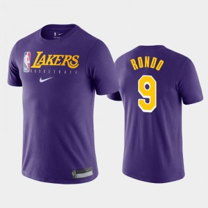 Men's Rajon Rondo #9 Purple Essential Practice Performance Los Angeles Lakers T-Shirts 442488-871