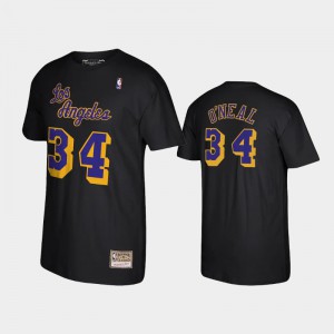 Mens Shaquille O'Neal #34 Los Angeles Lakers Reload Black Hardwood Classics T-Shirt 944234-391