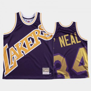 Men's Shaquille O'Neal #34 HWC Big Face Los Angeles Lakers Purple Jerseys 284248-328