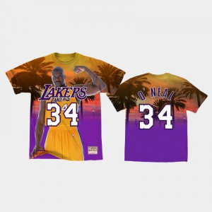 Mens Shaquille O'Neal #34 Purple City Pride Los Angeles Lakers T-Shirt 467907-948