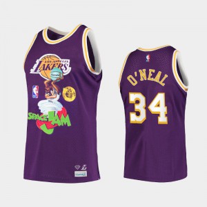 Men Shaquille O'Neal #34 Los Angeles Lakers Purple Diamond Supply Co. x Space Jam x NBA Limited Jerseys 724134-144