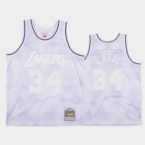 Mens Shaquille O'Neal #34 Los Angeles Lakers White 1996-97 Hardwood Classics Cloudy Skies Jerseys 686023-119