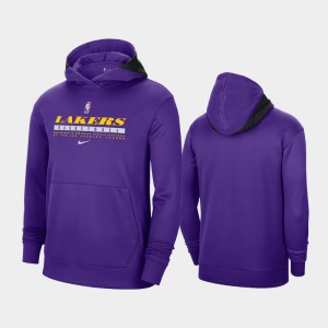 Men's Los Angeles Lakers Purple On Court Practice Performance Pullover Spotlight Hoodies 130812-281