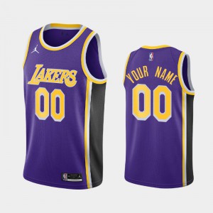 Men #00 Statement Purple Los Angeles Lakers Custom 2020-21 Jersey 801914-804