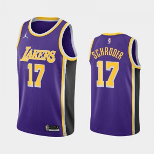 Men's Dennis Schroder #17 Los Angeles Lakers Statement Purple 2020-21 Jerseys 325279-516