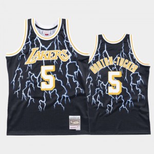 Mens Talen Horton-Tucker #5 Lightning Los Angeles Lakers Black Hardwood Classics Jersey 904184-573