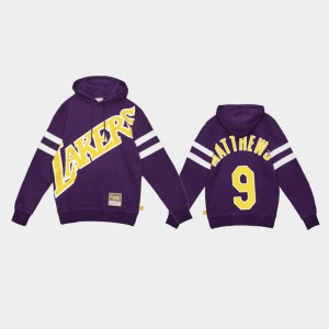 Mens Wesley Matthews #9 Los Angeles Lakers Purple Big Face 2.0 Fleece Hoodies 802436-298