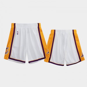 Men White Los Angeles Lakers 2009-10 Basketball Hardwood Classics Shorts 503259-545