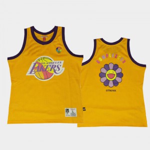Mens Takashi Murakami X ComplexCon Mutated Flower Los Angeles Lakers Yellow Jerseys 667225-866